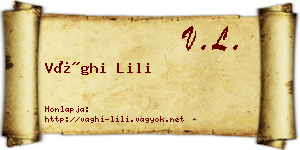 Vághi Lili névjegykártya